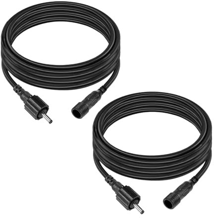 IRISECO Extension Cable, 2 Pack Extension Lead Waterproof Cord Anti-Corrosion Wiring for Garden Outdoor Spike Lights(2m)