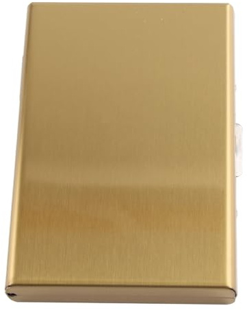 WOHPNLE Kartenetui aus Edelstahl, Blocking Kreditkartenhülle, Kreditkarten Schutzhüllen, Visitenkartenetui für 6 Karten, Chutz für Kreditkarten, EC Karten, gegen Datenklau (Gold)