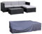 SVITA California Gartenlounge Set mit Abdeckhaube Polyrattan Gartenset Balkon-Set Rattan-Lounge mit Kissen Schwarz