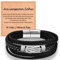 WOVEE Lederarmband für Sohn von Papa Mama Magnetverschluss mit Ich Liebe Dich Gravur Weihnachten Schmuck Geschenke Edelstahl Armband Leder