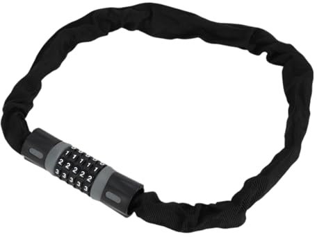 Hihaha Antivol pour Vélo/Chaîne De Sécurité avec Cadenas À Combinaison pour VTT Vélo De Route/Cadenas Vélo À 5 Chiffres Réinitialisables en Acier Au Carbone 90Cm / 1 Pièce Noir Gris