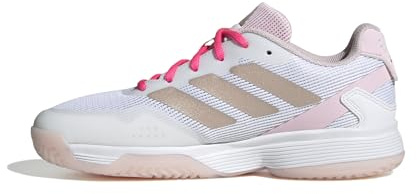 adidas Unisex Kinder Ubersonic Kids Tennis Shoes, Off White/Silver Metallic/Powder Plum, 33 EU