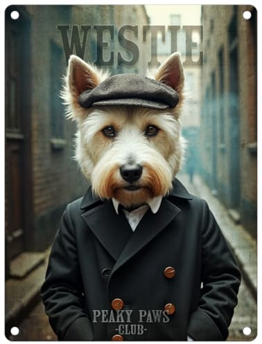Small (150 x 200mm) Metal Sign - Peaky Paws Club - West Highland Terrier (Westie)