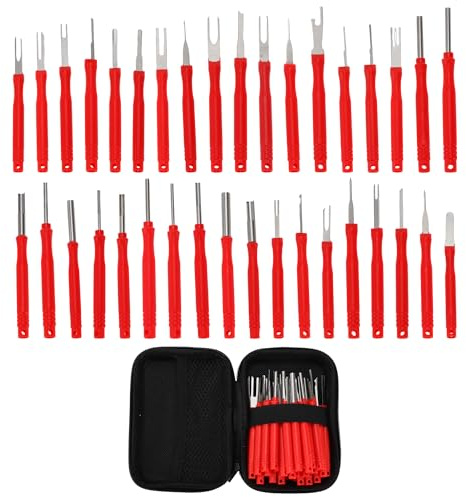 A ABSOPRO Terminal Removal Tool Assortment Kit Wire Connector Pin Red | 36 pcs, Terminal pin extractor kit