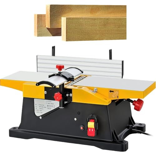 Dégauchisseuse d'établi de 6 pouces, dégauchisseuses multifonctions 1800 W for le travail du bois, raboteuse de dégauchisseuse 12 000 tr/min/min raboteuse d'établi robuste, for le rabotage du bois dur
