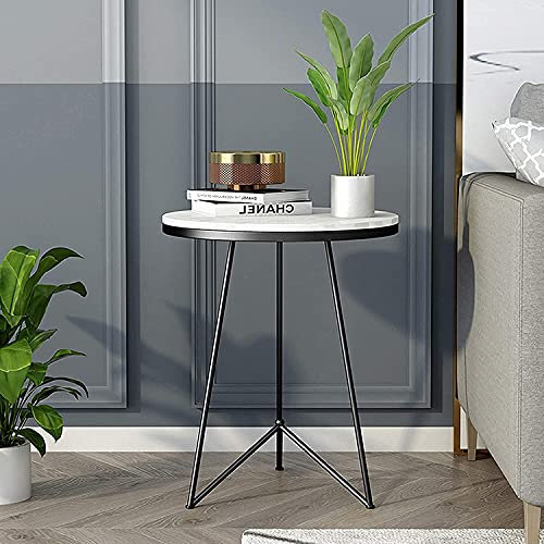 Zweistöckiger Marmor-Sofa-Beistelltisch im nordischen Stil mit Ablage, moderner Nachttisch, Ecktisch für Wohnzimmer oder Schlafzimmer (Farbe: A)