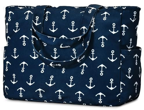 oscaurt Strandtasche XXL Familie Badetasche Wasserdicht Umhängetasche Tote Bag Damen Beach Bag mit Reißverschluss Faltbare Travel Bag für Strand Einkaufen Reisen