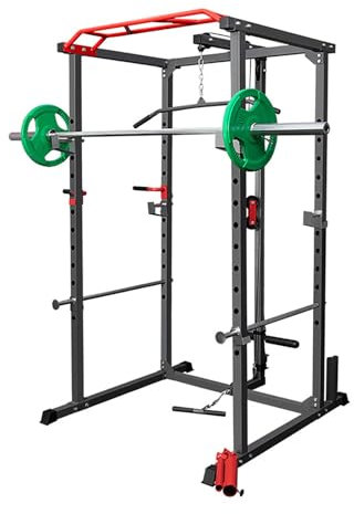 MIDUOLAI Fitness Power Cage, Power Squat Rack, Multifunktionale Hantelbank, Power Rack, Power Rack Mit Aufsatz FüR Effektives Gewichtheben,A