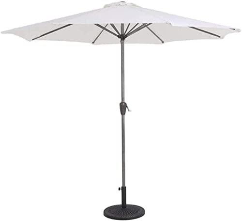 HUIBBGO Nouveau Parasol de Jardin de 9 Pieds, Parasol de marché extérieur, Table avec manivelle, abri Solaire Portable pour terrasse, Jardin, terrasse, Piscine