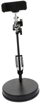 Webcam Halterung aus Eisen mit 1/4 Zoll Anschluss, Schwarz | 1 Satz mit Handyclip, Höhenverstellbar, für Videoaufnahmen und Aufzeichnung, Mehrfach Kombinierbar