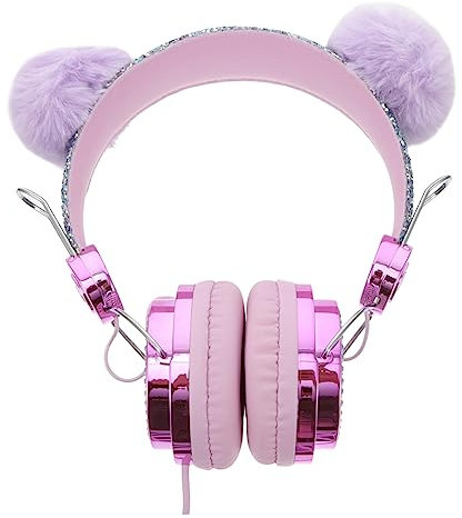 Homoyoyo Cuffie Sovraurali per Bambini Orecchie Design e Palla Cuffie Cablate Microfono per Scuola e