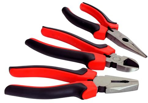 Voche 3 Piece Heavy Duty 6 Pliers Set | 150mm Combination, Long Nose & Side Cutting Pliers