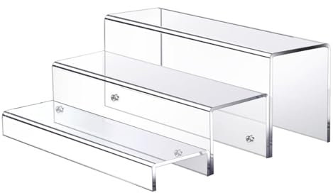 Alcohol Exhibition - Shelters for Liquor Bottles | Acrylic Shelf for Display of 3 Spirits Steps - Acrylic Stand for Whiskey for Bar,