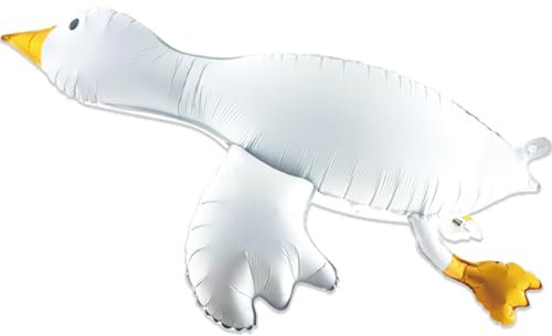 Ovanda XXL Weiße Gans Folienballon,Gans Luftballons Geburtstag,Goose Ballon Tiere Ballons,Kindergeburtstag Deko Junge Mädchen,Bauernhof Geburtstag Deko,Folienballon Tiere,Helium Ballons,Ballon Animals