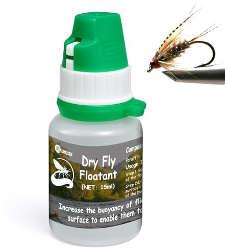 DINGSEN Dry Fly Floatant, Fliegenfischen Zubehör, Fliegenfischen Köder für Trockenfliegen, stellt nasse Fliegen Wieder her, halten Sie Ihre Angelfliegen auf der Oberfläche mit erhöhtem Auftrieb