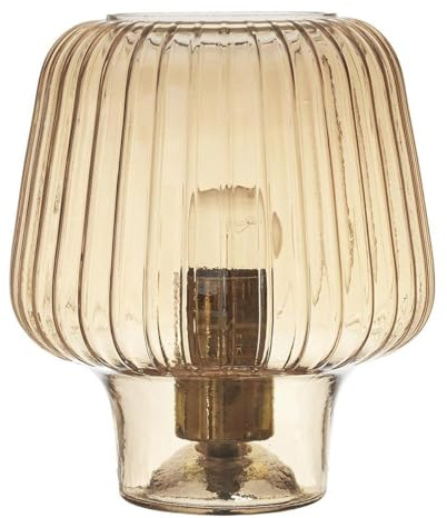 Paris Prix Lampe à Poser Verre Fumé Champignon 21cm Ambre