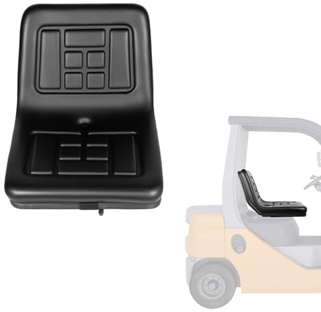 Universal Tracor Sitz, schwarzer Gabelstapler Sitz verstellbarer Rasenmäher Sitz mit Ableitungsloch, wasserdicht PVC Mäher Sitz, für Traktor Lader Bagger