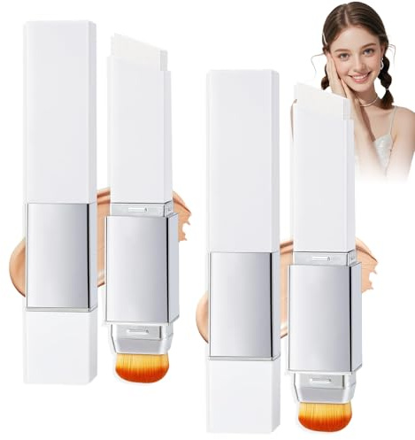Foundation Stick 2-in-1 Farbwechsel, 2 Stück, Color changing foundation stick mit Pinselkopf, Leichter, Hohe Deckkraft, Kreiere einen natürlichen Make-up-Look