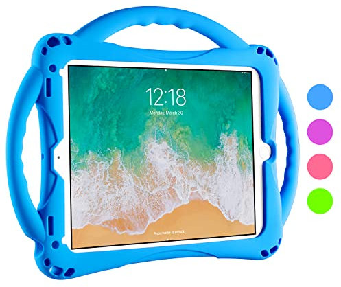 TopEsct 2018/2017 Edición iPad 9.7/ iPad Air Funda para Niños,Shock Proof Material Silicona con Manija para Apple iPad 5th/6th, iPad Air, iPad Air 2,iPad Pro 9.7(iPad 9.7, Azul)