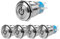larcele 19 mm Momentaneo Interruptor Metal con luz LED, DIY botón ON/OFF, símbolo de potencia, impermeable, 5 piezas jsankg-10 Lume Blu