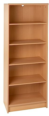 Wohnzimmerregal Standregal Bücherregal | 5 Fächer | Dekor | Buche | BxHxT: 54x148x34 cm