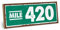 ARTFAVES® Wandbild Holzschild mit Spruch - MILE 420 - Türschild Retro Vintage Deko Bild Geschenk - Marihuana, Cannabis, witzige Sprüche