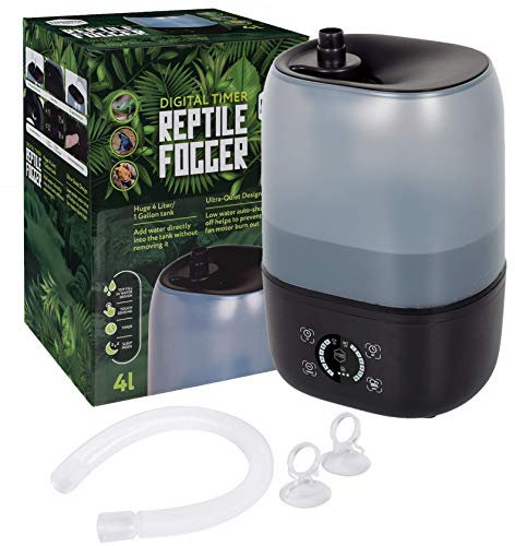 Reptilien-Luftbefeuchter/Nebel – 4L Tank – Neuer digitaler Timer – Wasser von oben hinzufügen! für Reptilien/Amphibien/Herps – kompatibel mit allen Terrarien und Gehegen