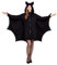 Spooktacular Creations - Fledermaus Kostüm Damen Flügel, Schwarz Fledermaus Reißverschluss Hoodie, Halloween Kostüm für Erwachsene. (XX-Large, Black)