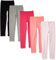 Amazon Essentials Leggings Bambine e Ragazze, Pacco da 5, Grigio Puntinato/Nero/Pesca/Rosa Chiaro/Rosso, 2 Anni
