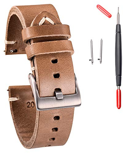 Pulseras cuero, pulseras hombre mujer, cuero Horween Cromexcel de liberación rápida hecha a mano, correa para reloj Vintage suave de recambio de 18 19 20 21 22 24mm