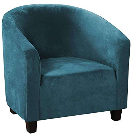 JHLD Clubsessel Sofabezug Schonbezug, Stretch Sofahusse Tub Stuhl Sessel Sofabezug Samt Stoff Weich Rutschfes Abwaschbar Für Bar Wohnzimmer-Grün-1-Sitzer
