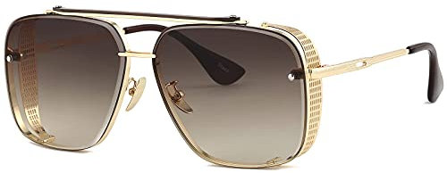 Gtand Fashion Trendy Square Aviator Gradient Sunglasses For Women Men Vintage Metal Sun Glasses Size: 64mm