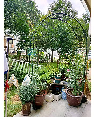 LINGOSHUN Arch de Mariage,Arch de Jardin en MéTal,Support de Treillis de DéCoration Pour Plante Grimpante de Vignes Roses,FêTe,CéRéMonie/Vert / W2.86×H2.2m