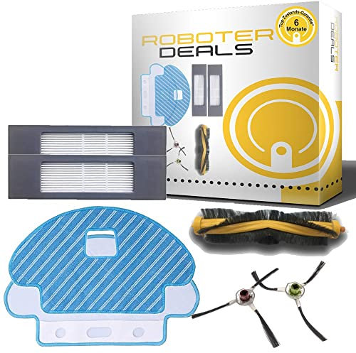 Zubehör-Set (Ersatzteile) für iRobot Roomba Combo Serie (2X Seitenbürsten, 2X Pad, 2X Filter, 1 Hauptbürste)