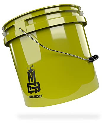 Magic Bucket | Wascheimer für Auto Handwäsche Khaki | 3,5 US GALLONEN ca. 13 Liter | kompatibel mit Grit Guard, Detail Guardz Dirt Lock, Chemical Guys Dirt Trap, Gamma Lids