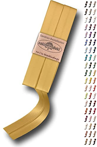 Sandras-Bastelladen Schrägband/Einfassband Satin gefalzt 2m x 20mm 628-Orangegelb