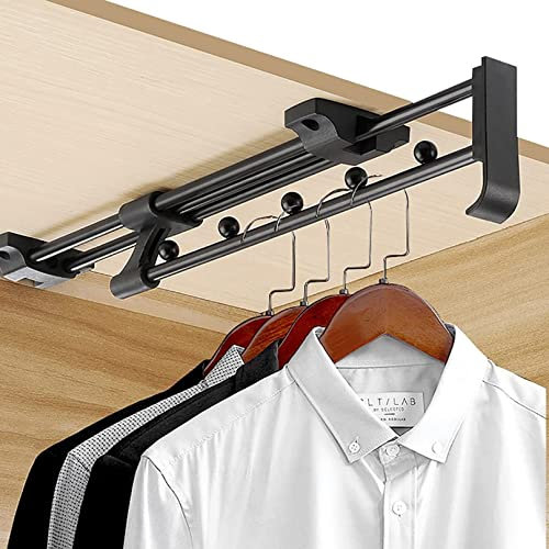 GZPFDQ Ausziehbare Kleiderstange zum Herausziehen Schrank deckenmontage, Garderobenauszug Verstellbarer Kleiderschrank,Kleiderbügelauszug ausziehbar (Size : 35CM)