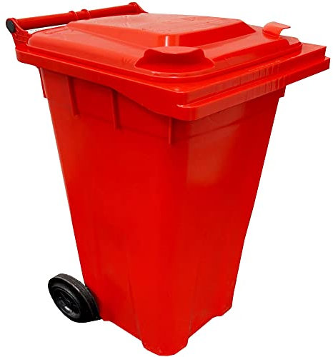 STORM TRADING GROUP RED Large Household Wheelie Bin 240 Litre Standard Size Bin Including Rubber Wheels & Lid