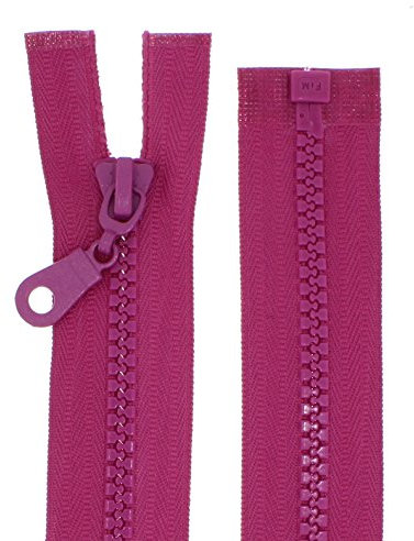 Reißverschlüsse Kunststoff Plastik Reißverschluss grob 5mm teilbar (50 cm, magenta)