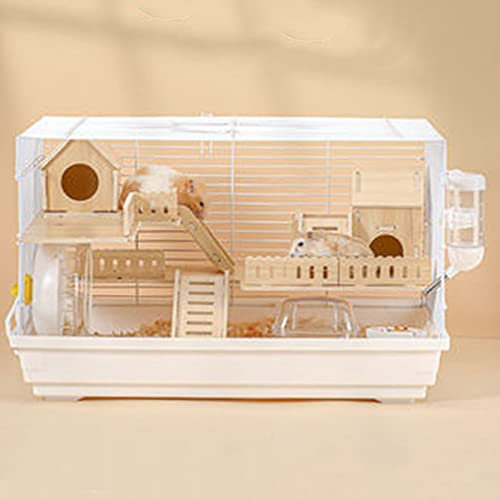 xixi-home Hamster Cage for Syrian Hamster Dwarf Hamsters 2-Tier Small Animal Habitat with Various Accessories Large Hamster Cage,for Mouse Cage Syrian Gerbil Russian Hamster (Type 3, White)