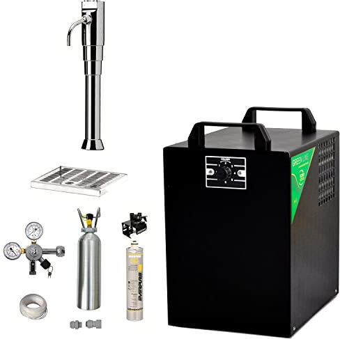 Tafelwassergerät BieTal® BT-25U Untertisch Wassersprudler für bis zu 25 Liter pro Stunde Sprudelwasser mit Kühlung & Zapfstelle BieTal® Classic Puls flach & Filteranlage Set