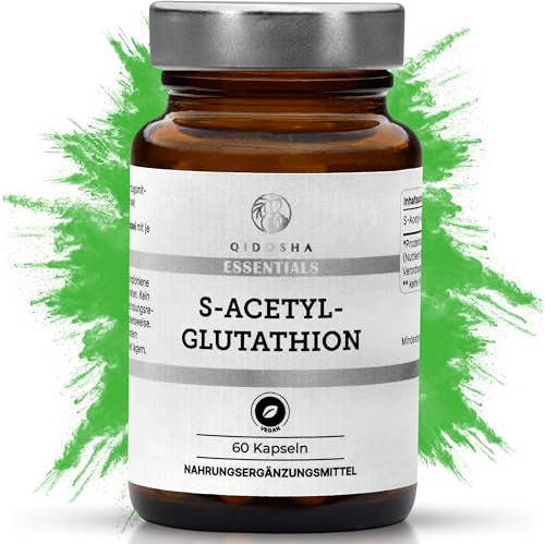 QIDOSHA® S Acetyl Glutathion Kapseln, 250mg/Kapsel, stabilisiert durch Acetylierung & besser bioverfügbar als einfaches L-Glutathion, 60 Stk/Glas, natürlich aus Fermentation