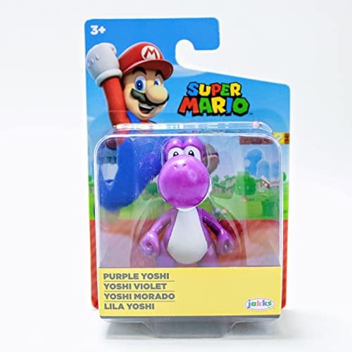 SUPER MARIO 6,3 cm große Mini-Actionfigur – lila Yoshi – Verpackung kann variieren