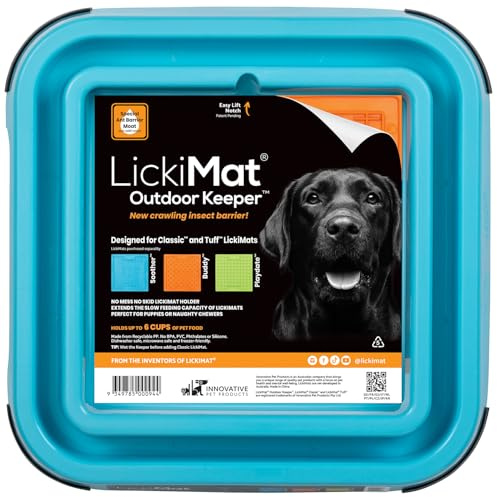 LickiMat Outdoor Keeper Non Slip Lick Mat Holder for Dogs & Cats - Prevents Spills & Mess - Compatible with our Classic and Tuff slow feeder mats - Can Fits Up to (20x20cm) Lick Mats - Turquoise