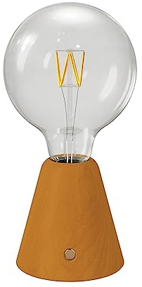 creative cables - Tragbare, wiederaufladbare LED Leuchte Cabless01 mit Globe Glühbirne G125 - Mit Glühbirne, Safrangelb