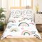 Regenbogen Bettbezug 135x200 Cartoon Regenbogen Bettwäsche Set für Mädchen Jungen Zimmer Hand Gezeichnet Irisierender Druck Tröster Abdeckung Bunte Wolken Liebe Herz Dekor Quilt Cover 1 Kissenbezug…