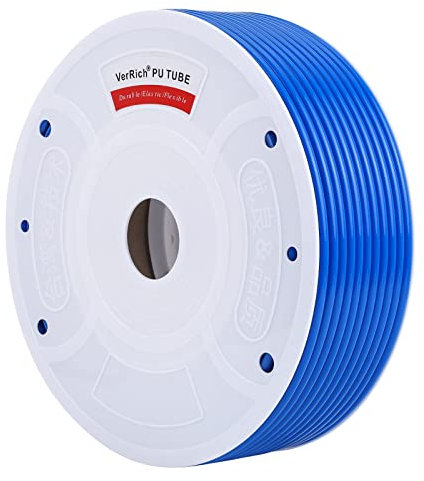 VerRich Pu Hose Tubing Pipe,Blue 12mm OD x 8mm ID 262 FT 80 Meters PU Air Hose Line Tube for Air Compressor