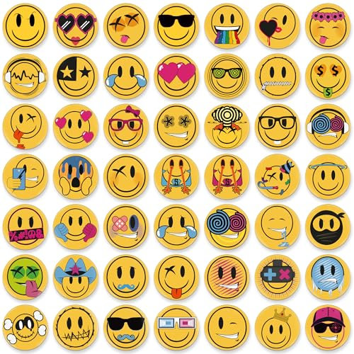 MORCART 54 Emoji-Kühlschrankmagnete für Spind, Whiteboard, dekorative Magnete, niedliche lustige Magnete für Schule, Zuhause, Küche, Büro, Geschenk für Familie und Freunde, EM-018