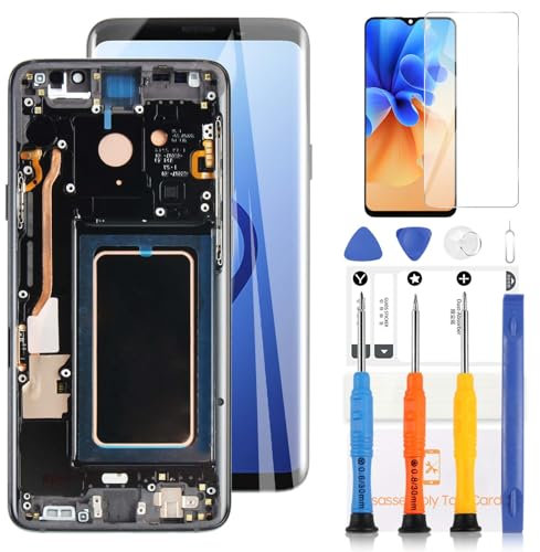 LADYSON OLED Écran LCD pour Samsung Galaxy S9+ Plus G965 SM-G965U Remplacement de l'écran LCD Écran Tactile Digitizer Assemblée avec Outils(Noir avec Cadre)