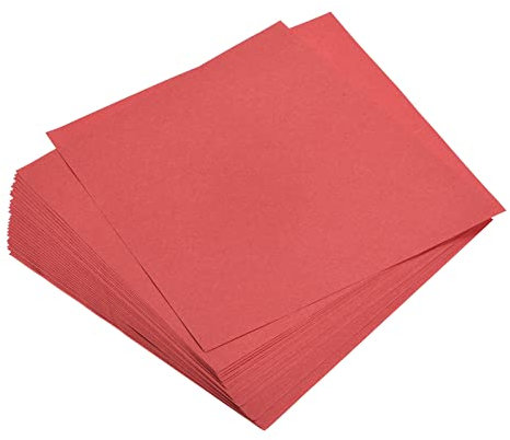 QUARKZMAN 25 Blatt doppelseitiges buntes Faltpapier 19,5x19,5 cm (8x8) 70 g/m² leuchtend rotes quadratisches Faltblatt für Kunsthandwerk, Anfänger, Geschenkdekoration